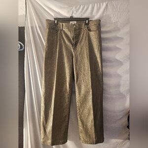 Banana Republic Gold Metallic High Rise Straight Jeans‎ 34/18 Modern Shiny